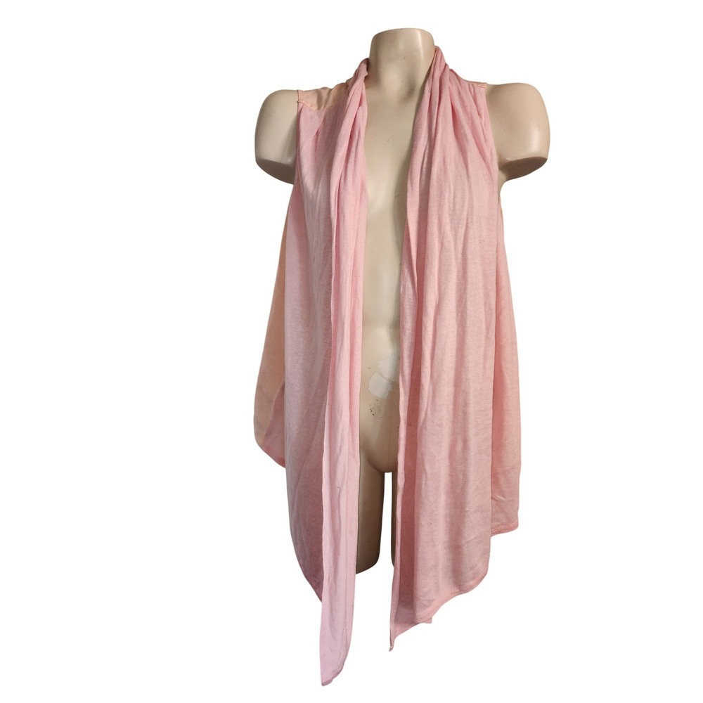 Tommy Bahama Womens Pink Draped Open Front Sleeveless Cardigan Vest L beachy